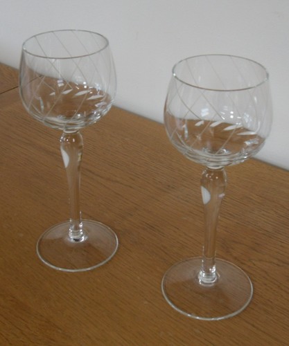 Vintage long stem etched - stem,