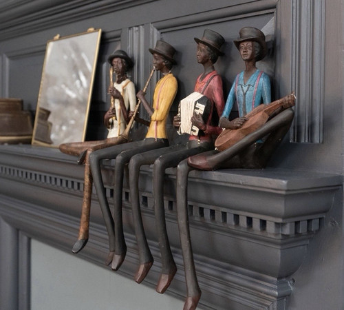 Hand painted wooden - painted, seated