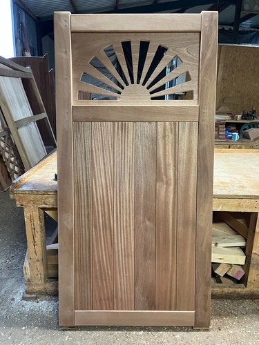 Wooden gate for home - home, sunburst