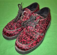 Underground Originals Creeper Black Suede & Red Leopard Print Shoes Size UK 3