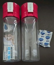 2x BRITA "FILL & GO" WATER FILTER BOTTLE WITH 1 MICRODISK FILTER. BRAND NEW pink