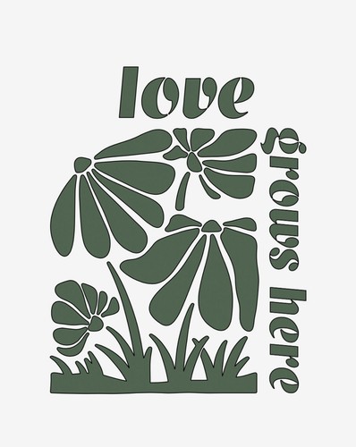 Love grows here - love, decal