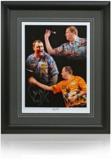 Wayne Mardle Darts Player Hand Signed 16x12'' Framed Montage AFTAL COA
