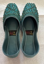  Women Teal Beaded Khussa Size