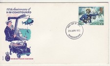 GB Stamps First Day Cover 150th  Anniv. HM Coastguard, sea rescue PHILART 1972