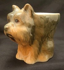 Egg Cup Novelty CC HP YORKSHIRE TERRIER Excellent Condition GREY/TAN Dog VGC