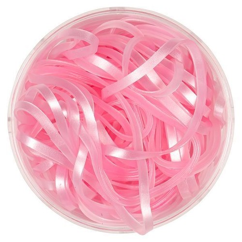 Rubber bands shiny pink - in,