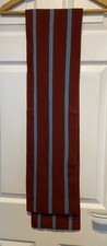 Vintage Burgundy & Blue Striped Wool School Scarf