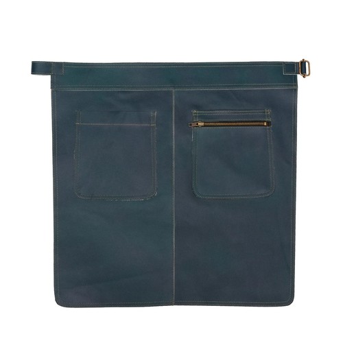Green half leather apron with - half,
