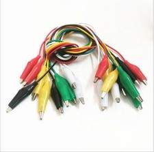 5 Colour 49CM Insulated 10 Crocodile Alligator Clips Test Leads Electrical Clamp