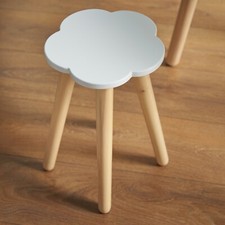 Haus Projekt CLOUD Shape STOOL Kids Child Chair Side Table Plant White Wood Pine