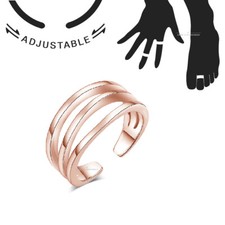 Toe Ring Triple Band Adjustable Midi Finger Knuckle Thumb Stacking Ring Band 
