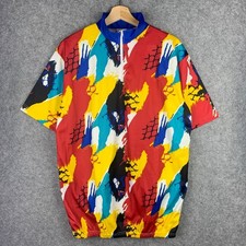 Cavenline Sports Vintage Cycling Jersey Crazy Cyclist Biker Top Pockets Red S