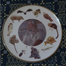 Jersey Pottery. Gerald Durrell. 50th anniversary zoo commem plate. 2009. 315mm.