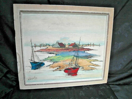Vintage seascape oil - vintage,