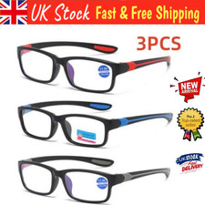 3Pcs Unisex Reading Glasses Mens Womens Sports Silicone Temple Reader +1.5 2.5 3