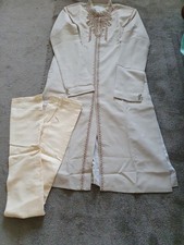 Men Indian Two Peice Kurta Set Ethnic Wear Size 44 Cream Color Brand New