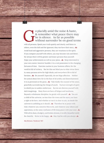 Desiderata placidly amid - desiderata,,