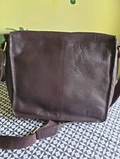 Clarks Ladies Quality Large Shoulder Handbag Laptop Work Bag Brown Pure Leather 