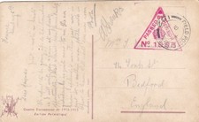 GB Field Post Office 152 on 1915 Censored PC From France to Bedford