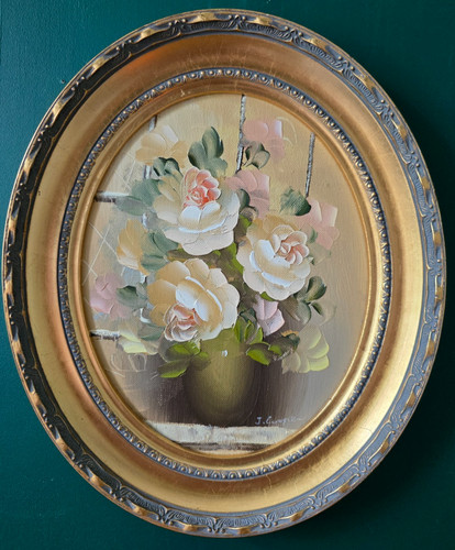 Vintage oval roses oil - oval,