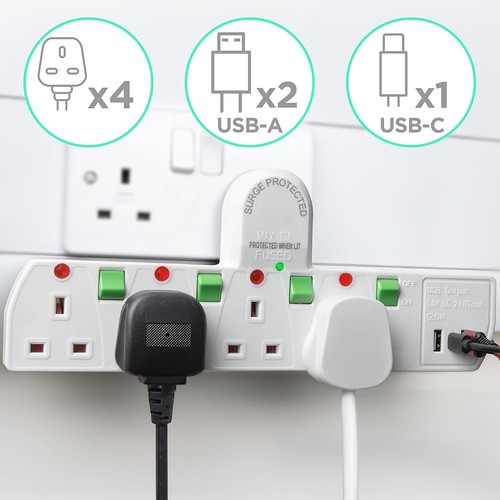 Duronic way white multi - way, plug