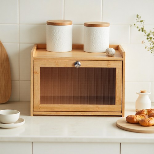 Bamboo bread storage cabinet - bread,