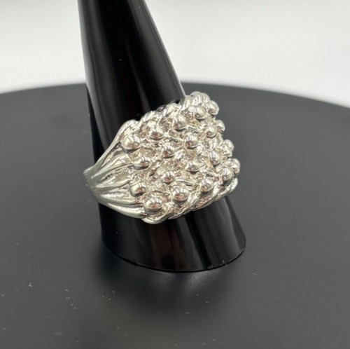 Sterling silver keeper ring - silver,