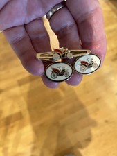 Vintage Gold Tone Car Cufflinks And Tie Pin