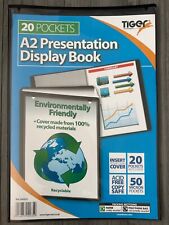 A2 Display Book 20 Pockets Presentation Folder  black NEW inserts included ****