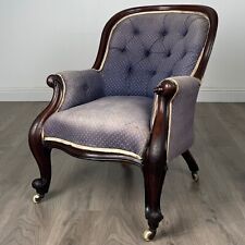 Antique 19th Century Button Back Armchair In Mahogany ( REF AF-3388 )