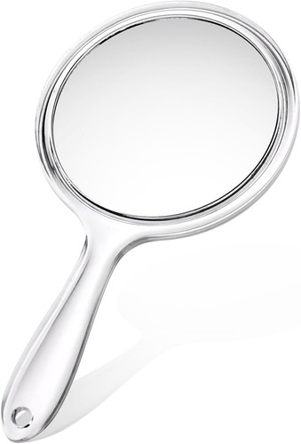 Small hand mirror with - mirror, handle