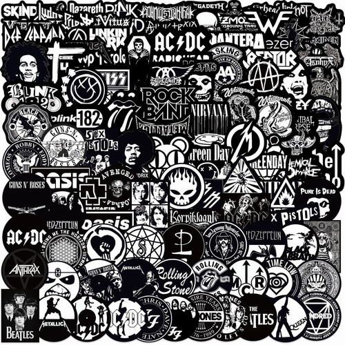 100 rock stickers lot - 100, heavy