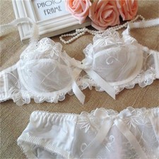 LADIES UNDERWEAR LACE EMBROIDERY FLORAL BALCONY BRA SETS PANTS 32-42ABCD/DDE