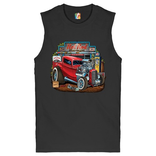 Hot rod garage muscle - garage,