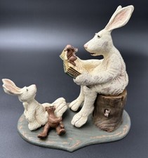 American Chestnut Bunny Sculpture Storytime Rabbit Folk Art Autograph 1999 Bretz