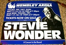 STEVIE WONDER SUPERB TICKETS NOW ON SALE CONCERTS POSTER MAY 1989 WEMBLEY ARENA