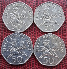 4 x 50p COINS FROM GUERNSEY /