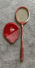 Dunlop Red Flash Squash Racket And Head Cover Vintage