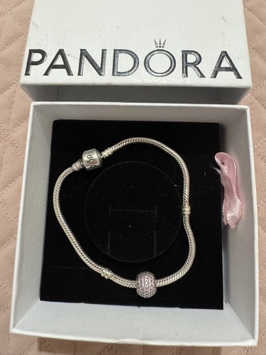 Pandora silver charm - silver, bracelet