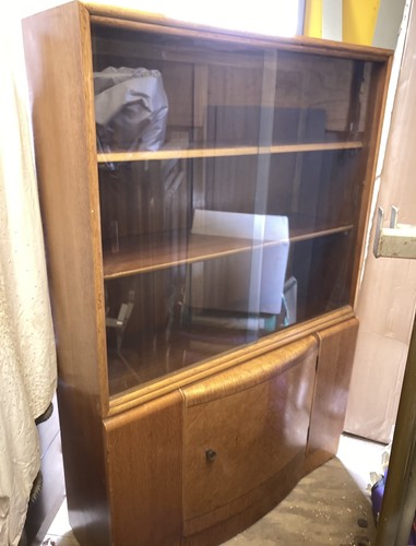 Antique art deco oak - art, glass