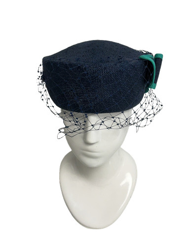 Wardrobe navy pillbox hat - hat, with