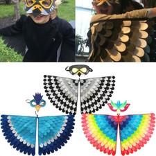 1 set Animal Wings Kids Birds Cosplay Girls Boys Costume Cape and Mask Dress