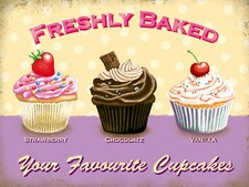Freshly Baked Cupcakes, Retro