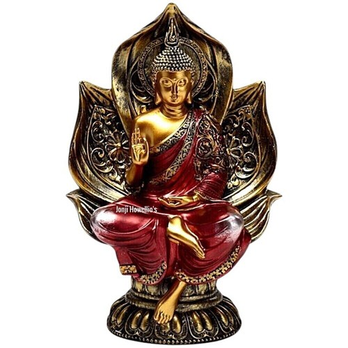 Red gold thai buddha seated - red,
