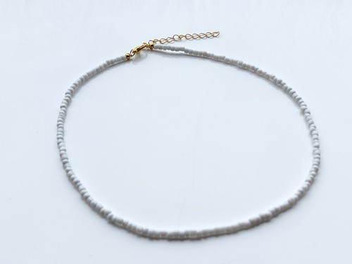 Choker white seed bead - white,