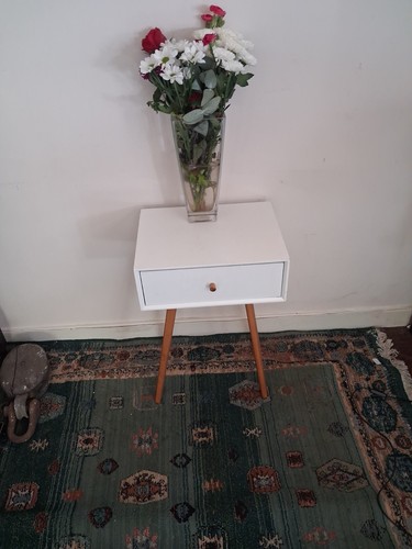 Bedside table white modern - bedside, white,