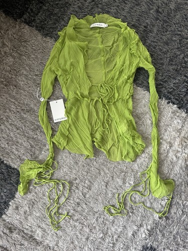 Rat boa lime green tie - &, front