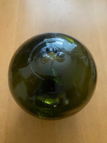 Green glass fishing float - green,
