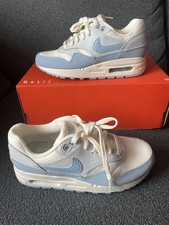 Nike Air Max 1 (GS) Uk Size 1.5.  Sail/psychic/Blue Tint. Brand New 1/2 Box.